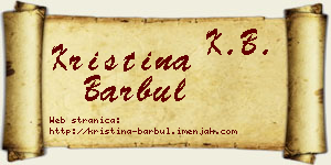 Kristina Barbul vizit kartica